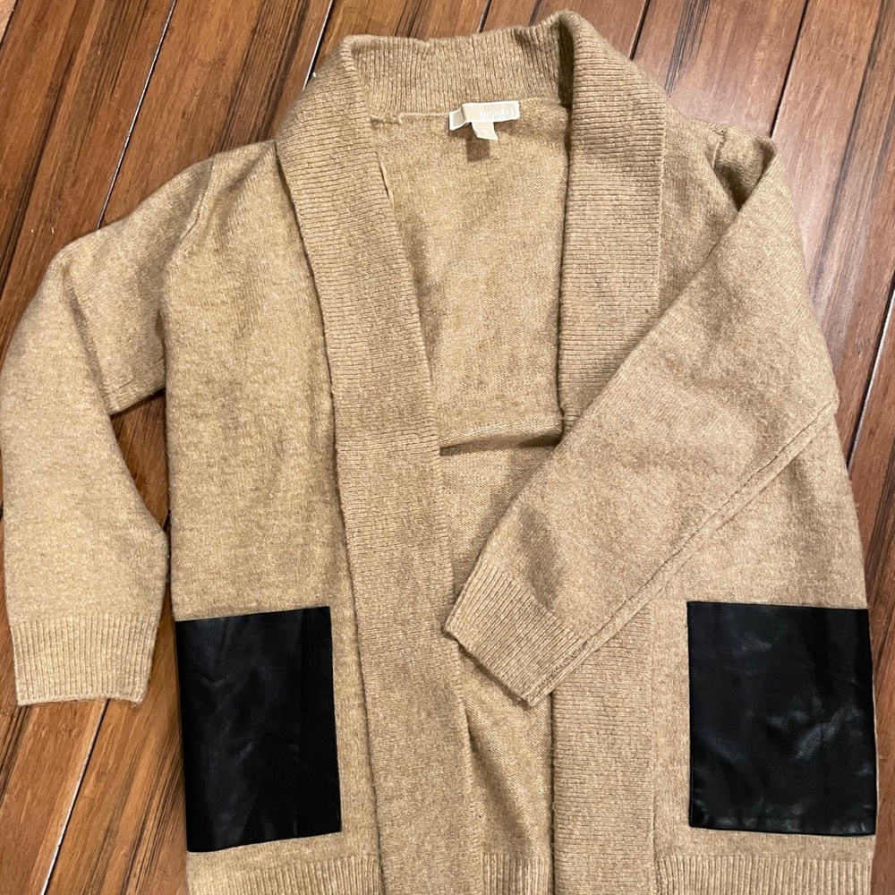 Michael Kors Sweater w Faux Leather Pockets - XS